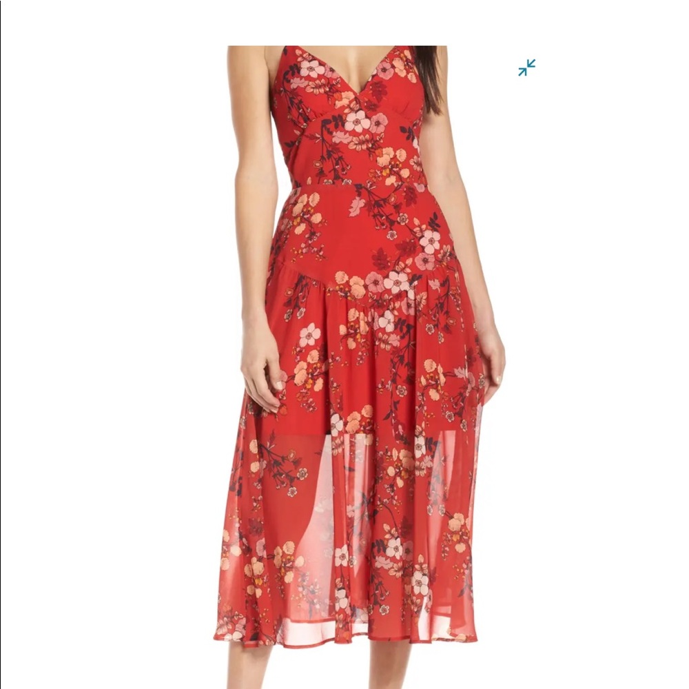 Cooper St. Red Floral Dress